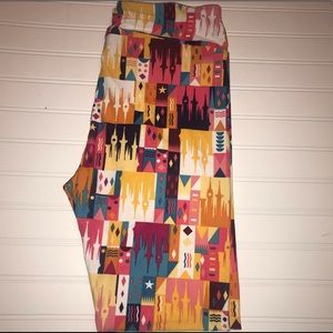 LuLaRoe TC Disney Castle Leggings BNWT